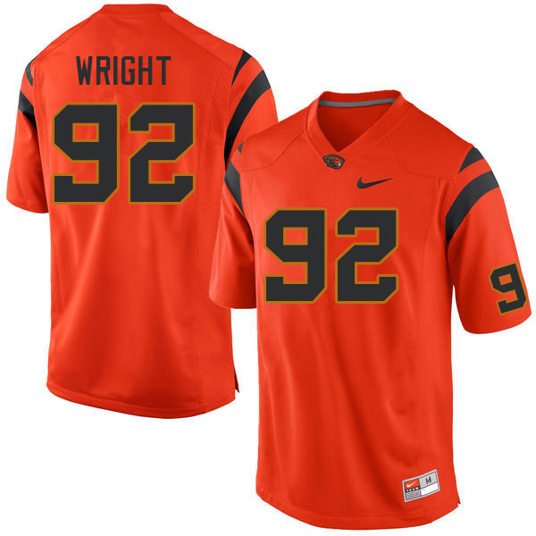 Men #92 Jake Wright Oregon State Beavers College Football Jerseys Sale-Orange - Click Image to Close